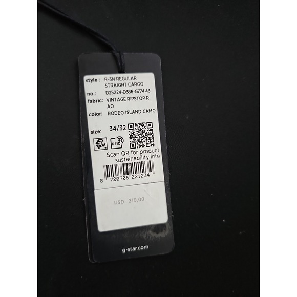 G-Star RAW Rovic Straight Cargo Pants Rodeo Island Camo 34x32 - Picture 8 of 8